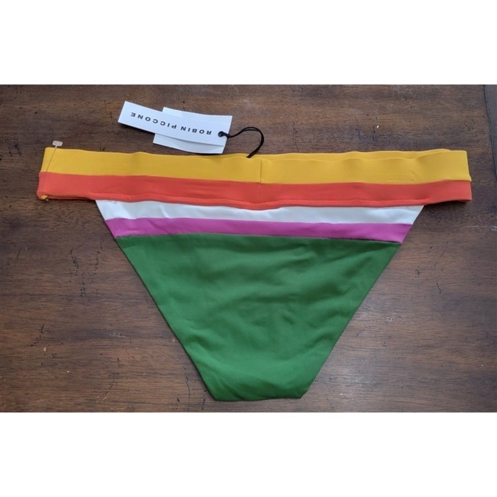 NWOT Robin Piccone XL Suzie Color Block Banded Bikini Bottom 112041 - Picture 4 of 5